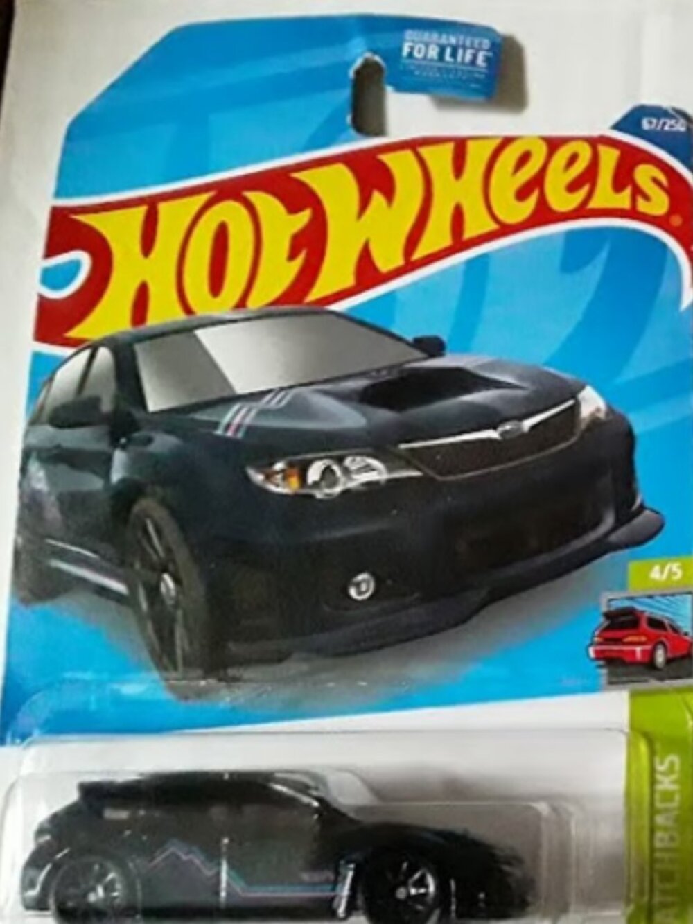 2 PC HOT WHEELS HW HATCHBACKS ORANGE FORD FOCUS RS, BLUE SUBARU WRX STI